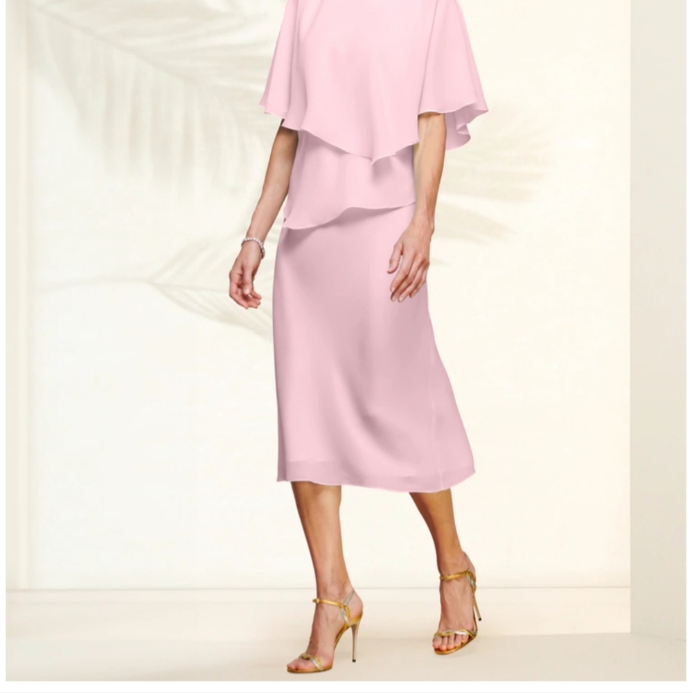 Mother of the Bride or wedding guest - two piece flowy chiffon dress - 20W